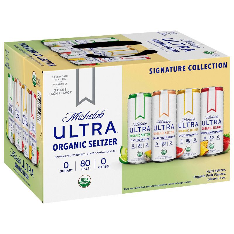 slide 1 of 9, Michelob Ultra Organic Seltzer Michelob Ultra Organic Hard Seltzer First Edition Variety Pack - 12pk/12 fl oz Sliim Cans, 12 ct; 12 fl oz