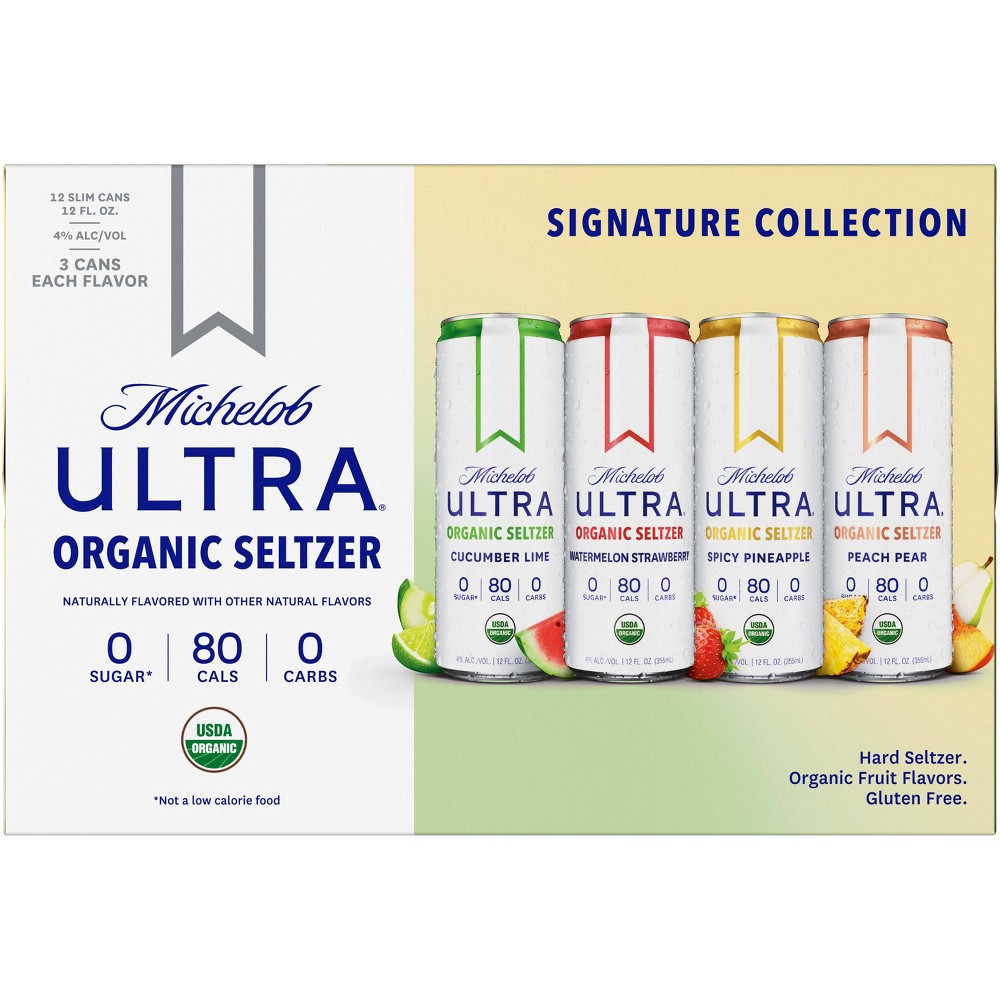 slide 9 of 9, Michelob Ultra Organic Hard Seltzer Variety Pack, 12 ct; 12 fl oz