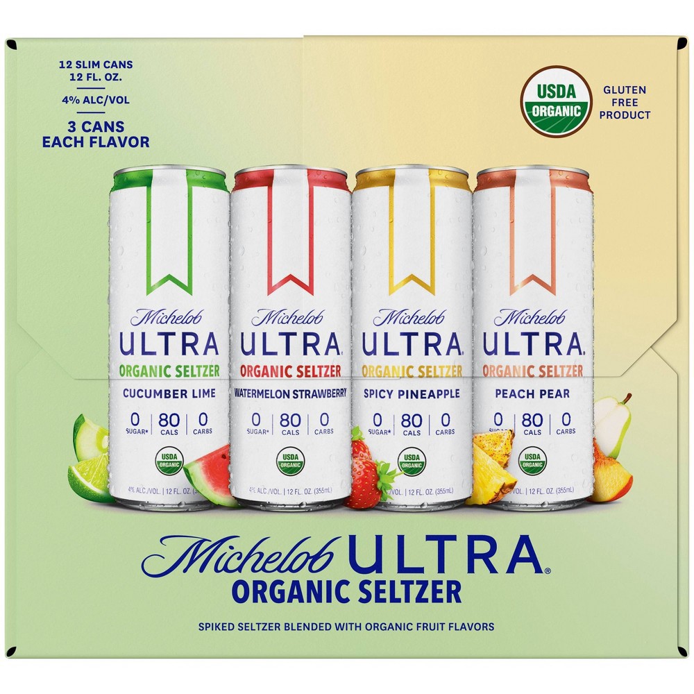 slide 7 of 9, Michelob Ultra Organic Hard Seltzer Variety Pack, 12 ct; 12 fl oz