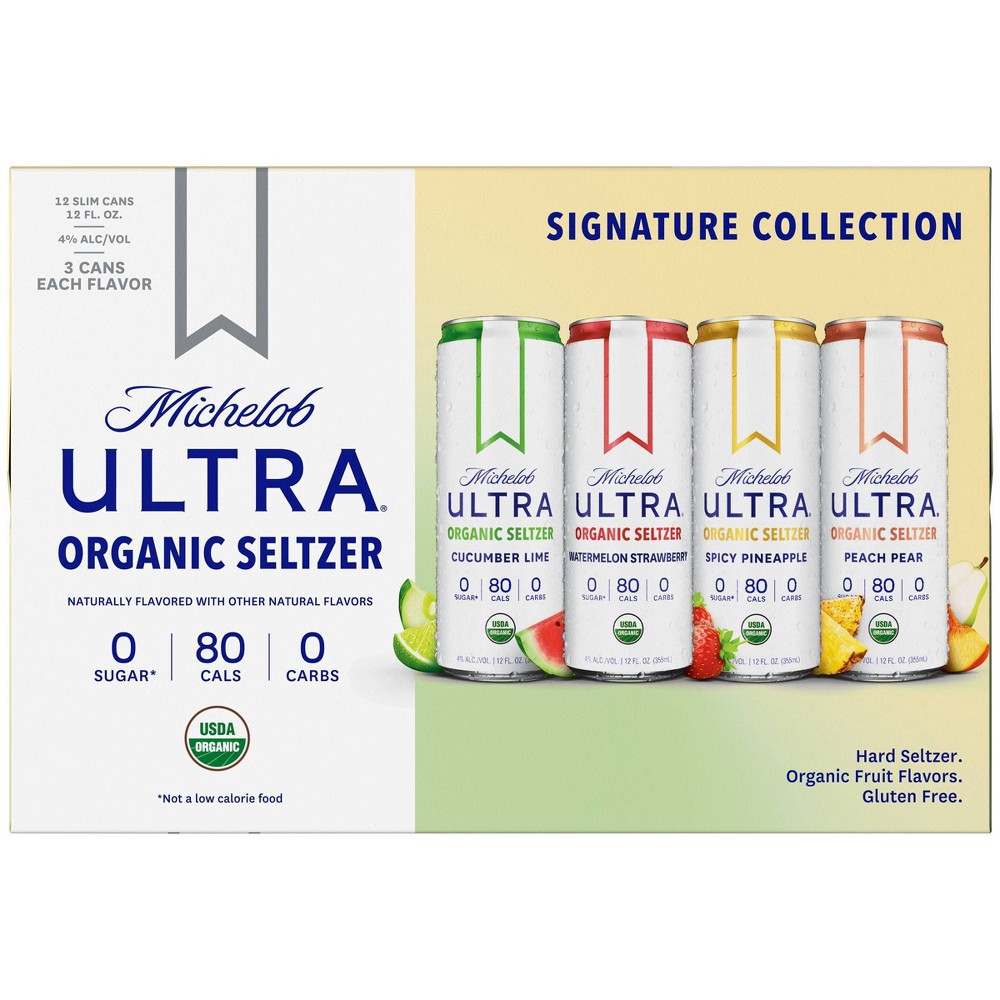 slide 3 of 9, Michelob Ultra Organic Hard Seltzer Variety Pack, 12 ct; 12 fl oz