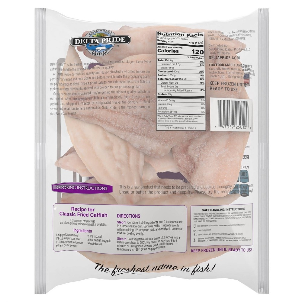 slide 2 of 3, Delta Pride Catfish Fillets - Frozen - 32oz, 32 oz