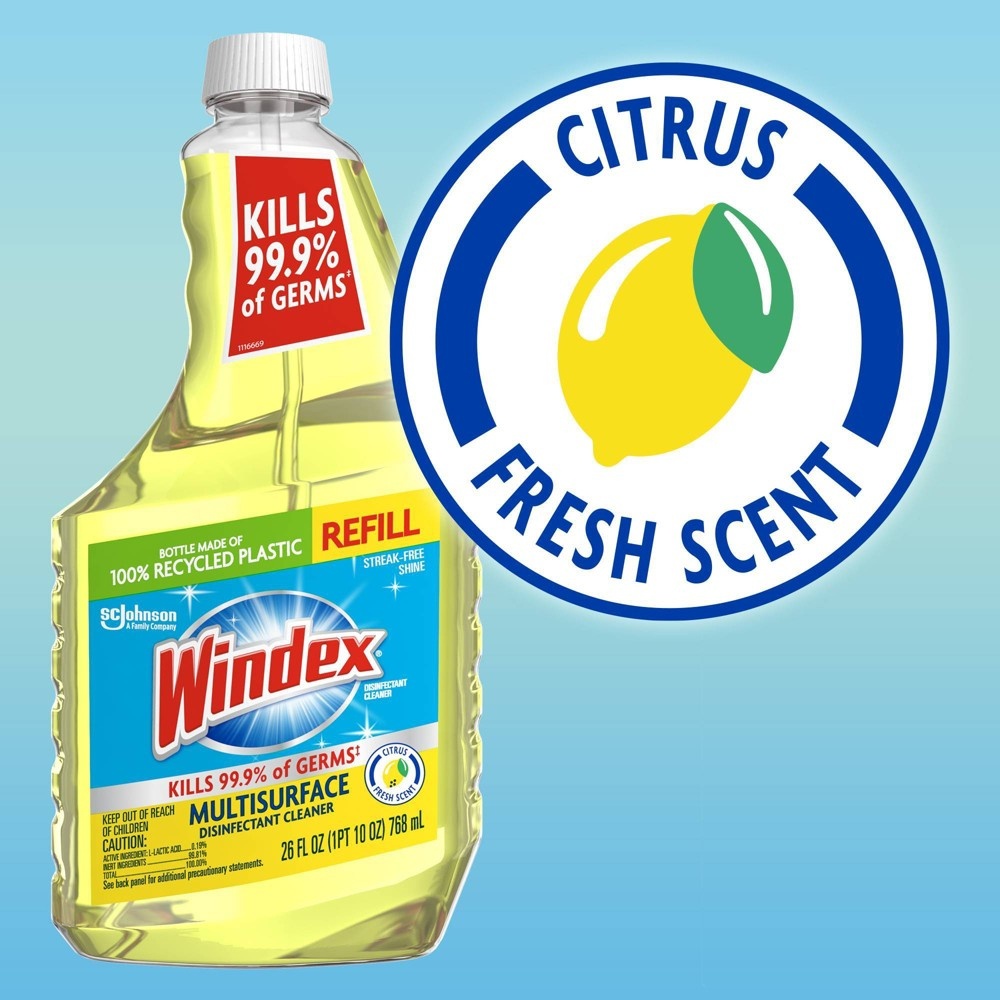 Windex MultiSurface Disinfectant Cleaner Spray Refill Citrus Fresh