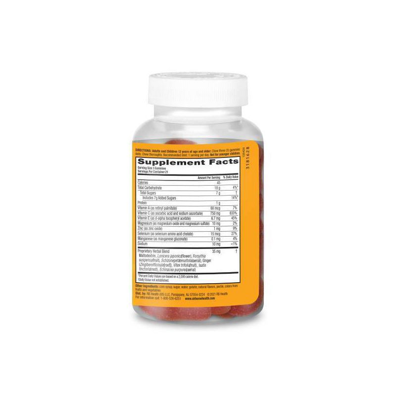 slide 3 of 3, Airborne Vitamin C Immune Support Gummy - Pomegranate & Berry - 63ct, 63 ct