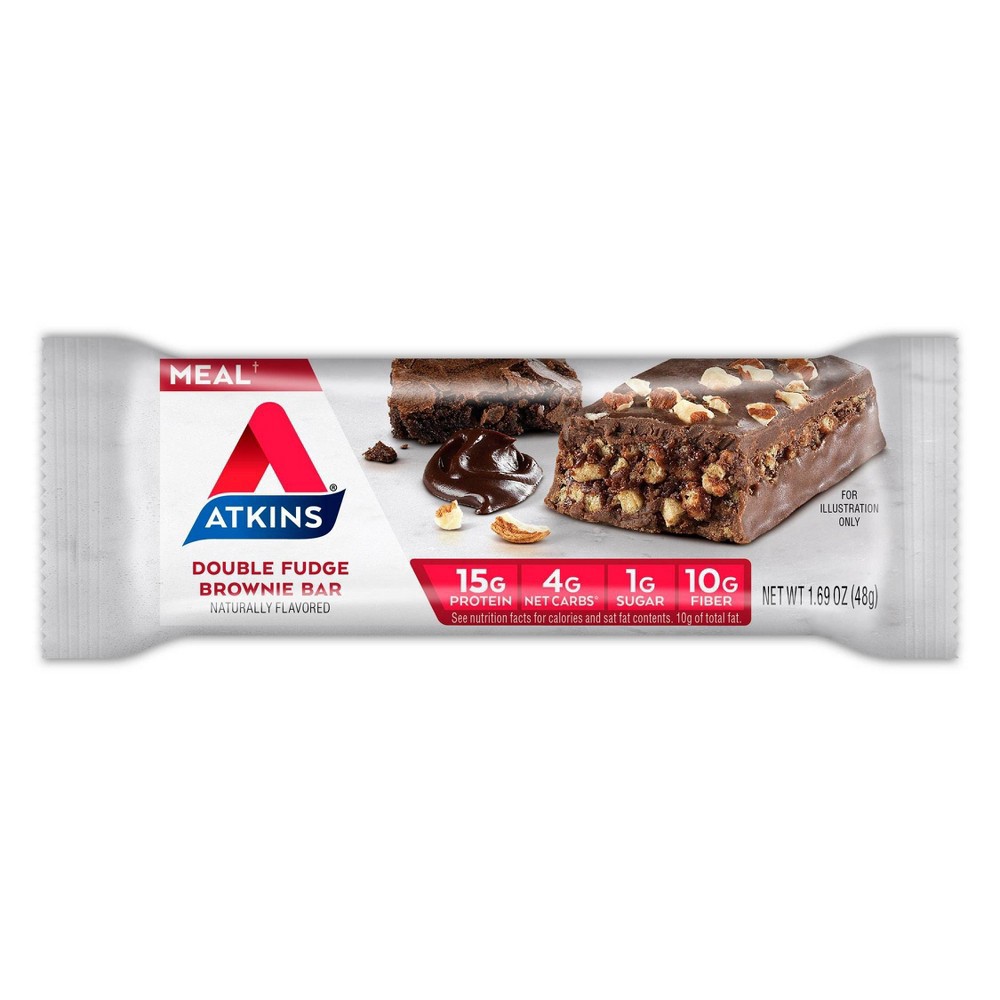 slide 2 of 5, Atkins Protein Bar Meal - Double Fudge Brownie - 5pk, 5 ct