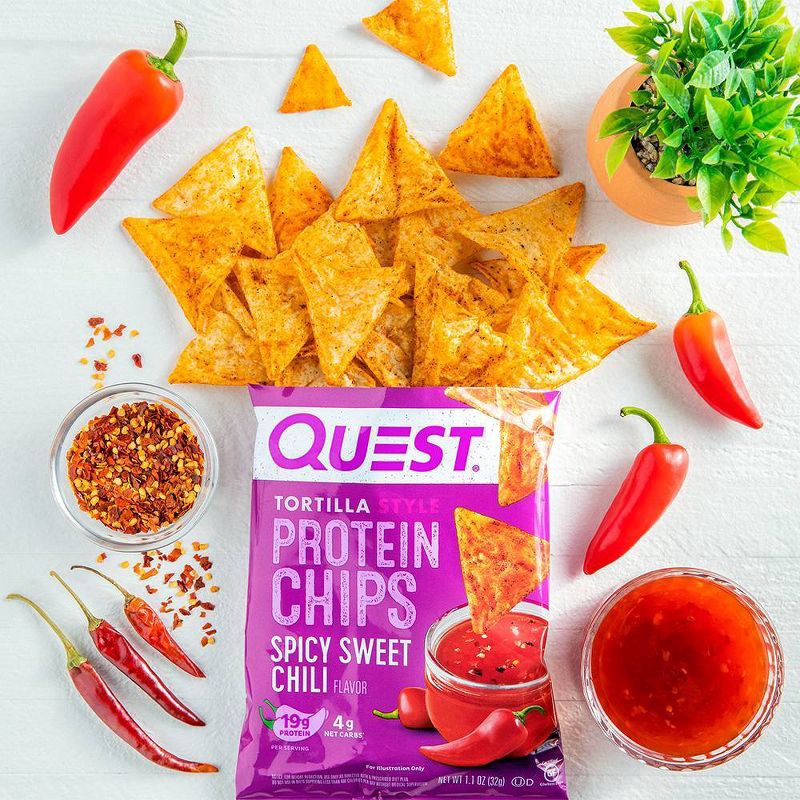 slide 2 of 5, Quest Nutrition Tortilla Style Protein Chips - Spicy Sweet Chili - 4pk/1.1oz, 4 ct, 1.1 oz