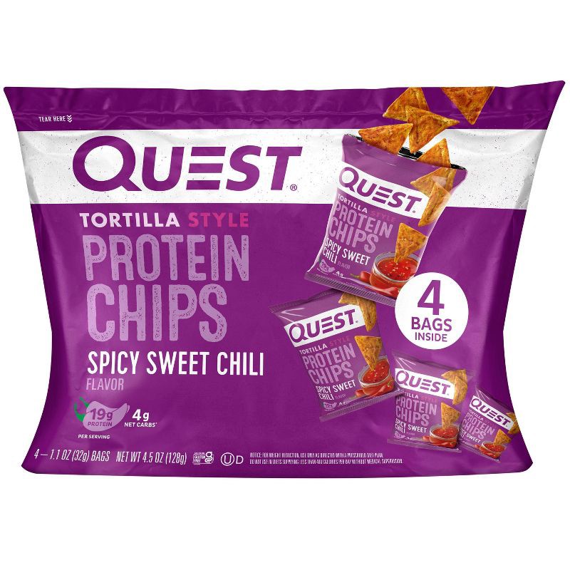 slide 1 of 5, Quest Nutrition Tortilla Style Protein Chips - Spicy Sweet Chili - 4pk/1.1oz, 4 ct, 1.1 oz