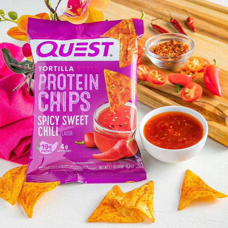 slide 5 of 5, Quest Nutrition Tortilla Style Protein Chips - Spicy Sweet Chili - 4pk/1.1oz, 4 ct, 1.1 oz