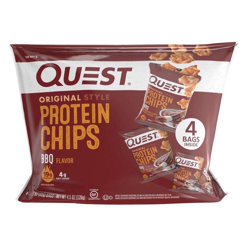 slide 1 of 6, Quest Nutrition Protein Chips - BBQ - 1.1oz/4ct, 1.1 oz, 4 ct