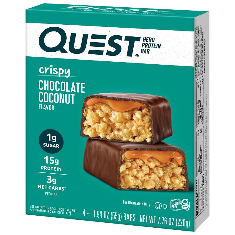 slide 1 of 7, Quest Nutrition 18g Crispy Protein Bar - Chocolate Coconut - 4ct, 18 gram, 4 ct