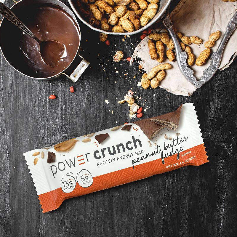 slide 4 of 6, Power Crunch Peanut Butter Fudge Wafer Protein Energy Bar - 5pk, 5 ct