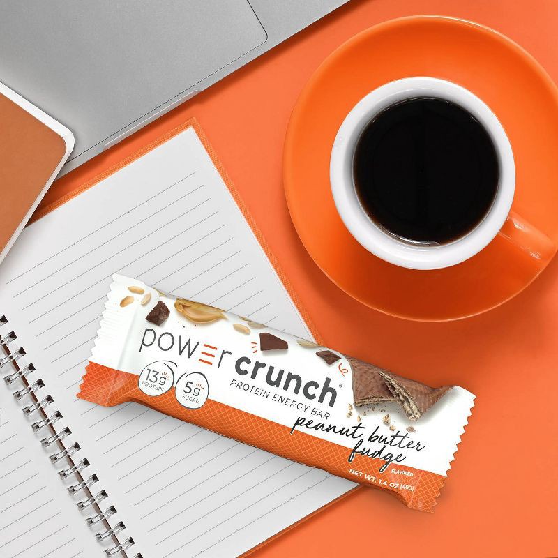 slide 5 of 6, Power Crunch Peanut Butter Fudge Wafer Protein Energy Bar - 5pk, 5 ct