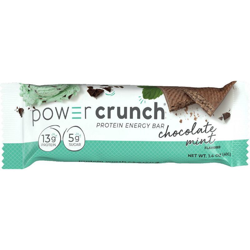 slide 2 of 6, Power Crunch Chocolate Mint Wafer Protein Energy Bar - 5pk, 5 ct