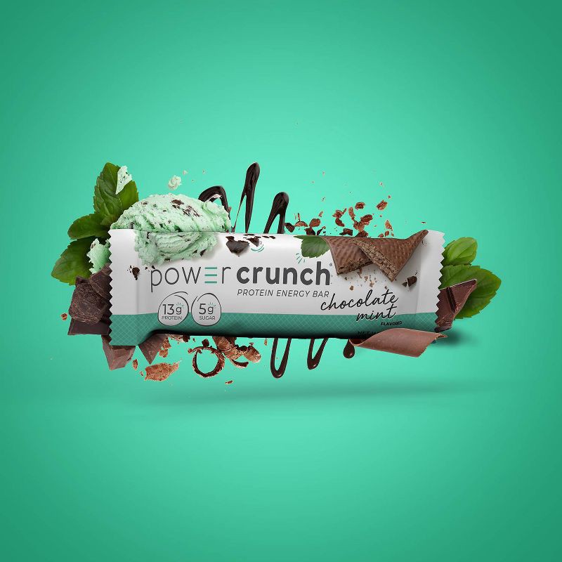 slide 3 of 6, Power Crunch Chocolate Mint Wafer Protein Energy Bar - 5pk, 5 ct