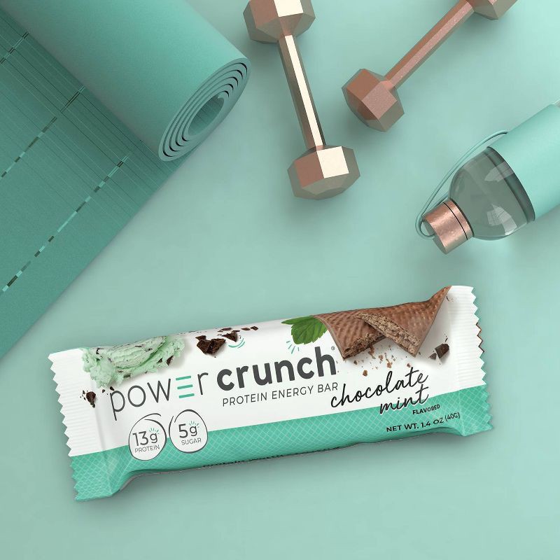 slide 5 of 6, Power Crunch Chocolate Mint Wafer Protein Energy Bar - 5pk, 5 ct