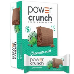 Power Crunch Chocolate Mint Wafer Whey Protein Energy Bars 13g Protein - 5ct