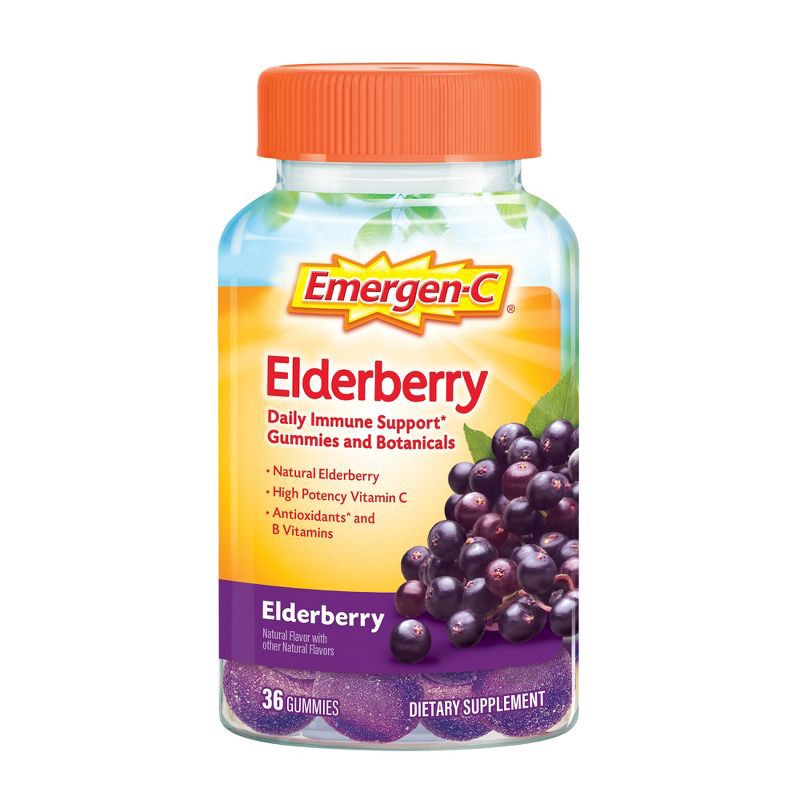 slide 1 of 8, Emergen-C Elderberry Gummies - 36ct, 36 ct