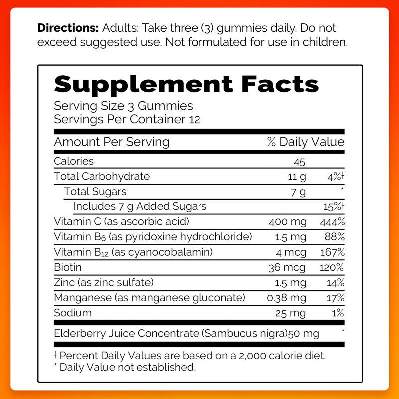 slide 5 of 8, Emergen-C Elderberry Gummies - 36ct, 36 ct