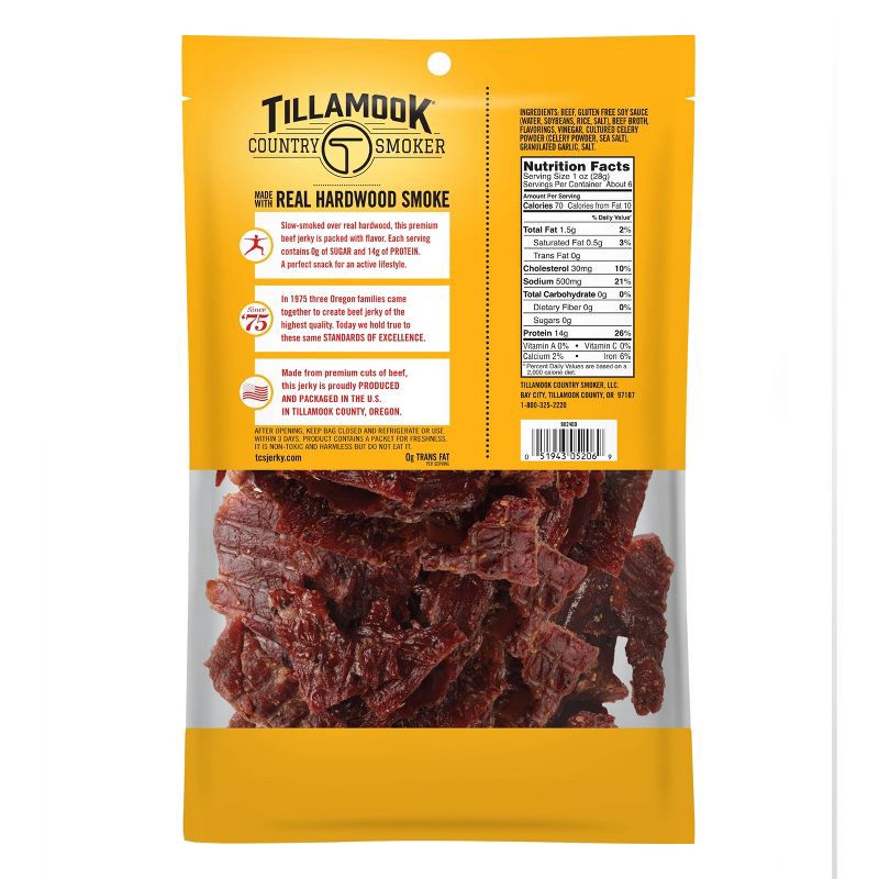 slide 2 of 5, Tillamook Country Smoker Zero Sugar Original Beef Jerky - 6.5oz, 6.5 oz