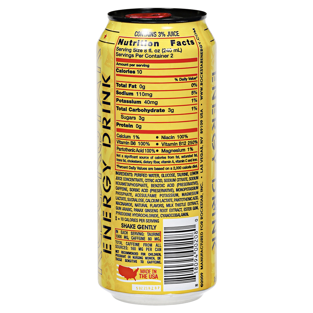 slide 2 of 4, Rockstar Recovery Lemonade Energy Drink- 16 fl oz, 16 fl oz