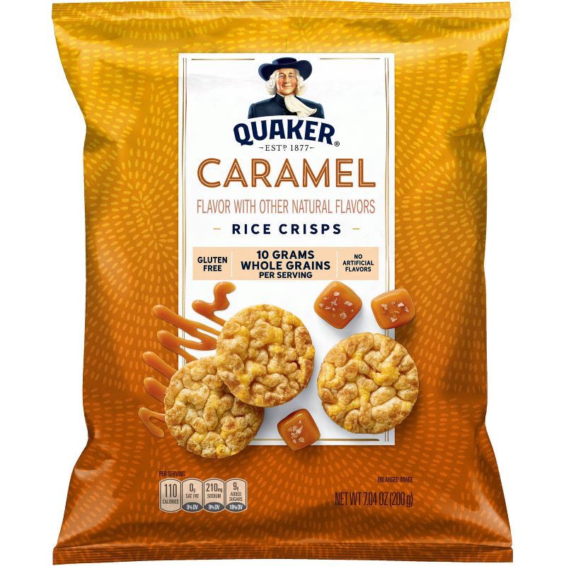 slide 1 of 6, Quaker Caramel Gluten Free Popped Rice Crisps - 7.04oz, 7.04 oz