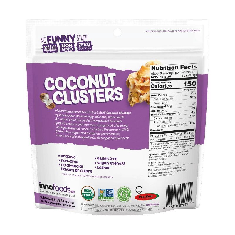 slide 2 of 3, innofoods Inno Foods Organic Coconut Clusters with Super Seeds - 6oz, 6 oz