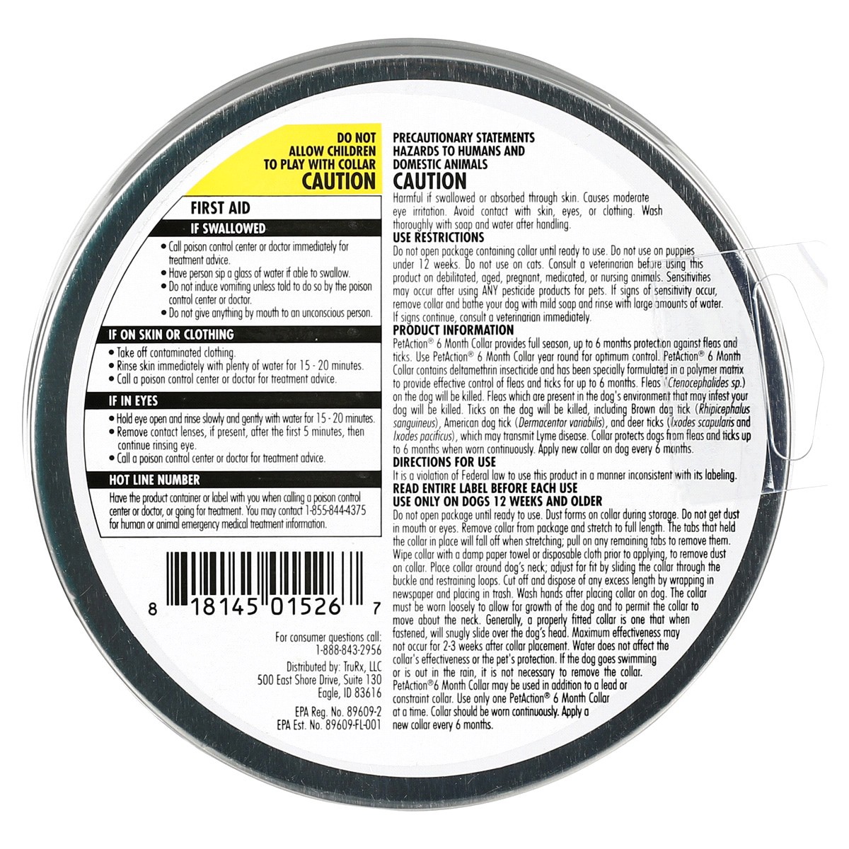 slide 2 of 2, PetAction 6 Month Flea and Tick Collar, Small Dog, 1 ct