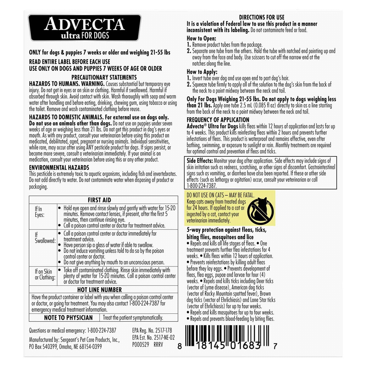 slide 2 of 2, ADVECTA Ultra Flea and Tick Protection for Large Dogs 4 Count, 4 ct