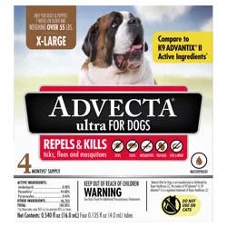 ADVECTA Ultra Flea & Tick Protection for X-Large Dogs, 4 Count