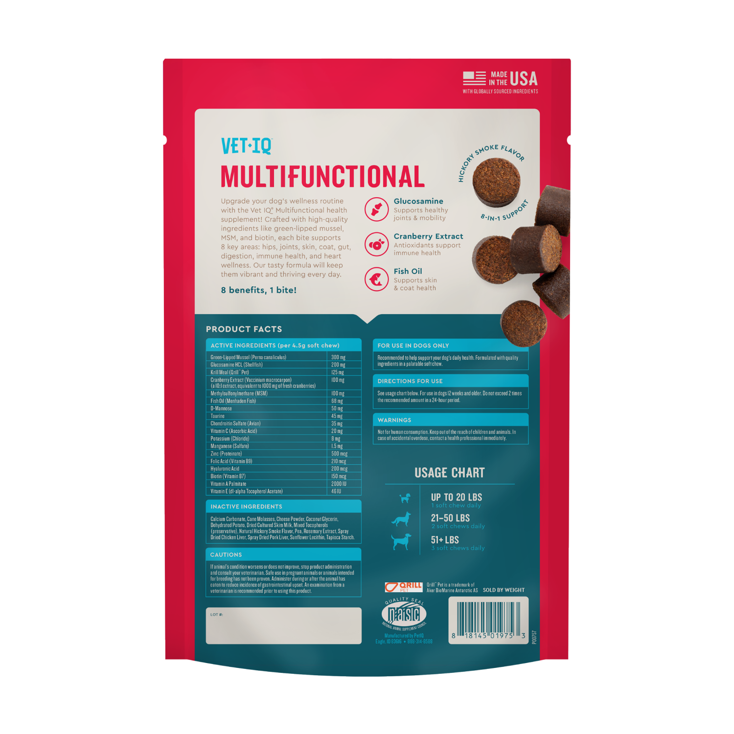 slide 2 of 6, VETIQ Multi Benefit 5in1 Dog Chew 60ct, 60 ct