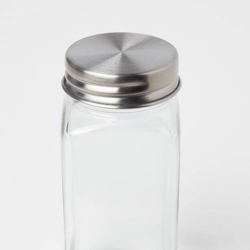 slide 3 of 3, 3.5oz Glass Square Spice Jar - Threshold™: Traditional Clear Seasoning Bottle, Hand Wash, 4.13" Height, 3.5 oz