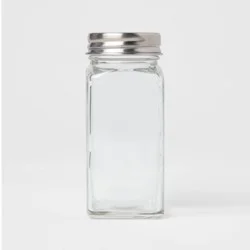 3.5oz Glass Square Spice Jar - Threshold™: Traditional Clear Seasoning Bottle, Hand Wash, 4.13" Height