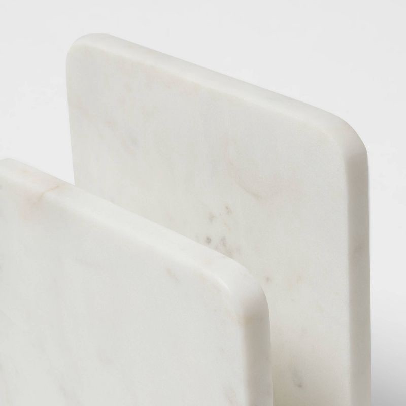 slide 3 of 3, Marble Napkin Holder Off-White - Threshold™: Tabletop Kitchen Holder, Spot Clean, 6"x2", 3.96 lbs, 3.96 lb