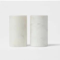 2pc Marble Salt and Pepper Shaker Set - Threshold™: Off-White, Spot Clean, Tableware, 2 Pieces