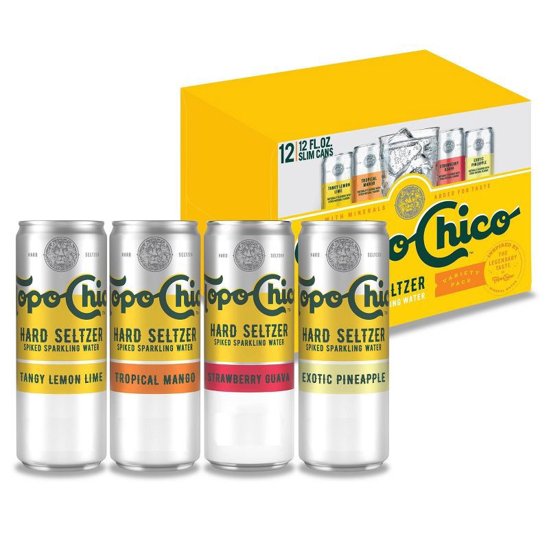 slide 1 of 8, Topo Chico Hard Seltzer Variety Pack - 12pk/12 fl oz Slim Cans, 12 ct; 12 fl oz