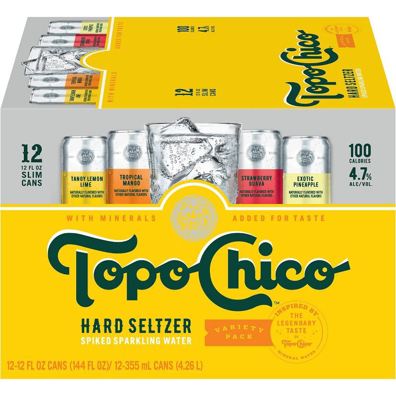 slide 8 of 8, Topo Chico Hard Seltzer Variety Pack - 12pk/12 fl oz Slim Cans, 12 ct; 12 fl oz