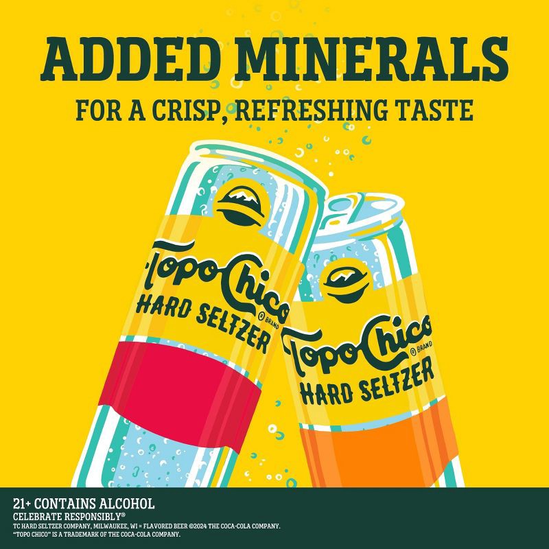 slide 4 of 8, Topo Chico Hard Seltzer Variety Pack - 12pk/12 fl oz Slim Cans, 12 ct; 12 fl oz