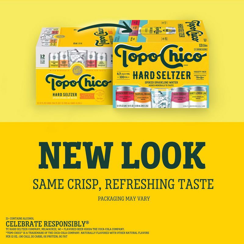 slide 4 of 9, Topo Chico Hard Seltzer Variety Pack - 12pk/12 fl oz Slim Cans, 12 ct; 12 fl oz