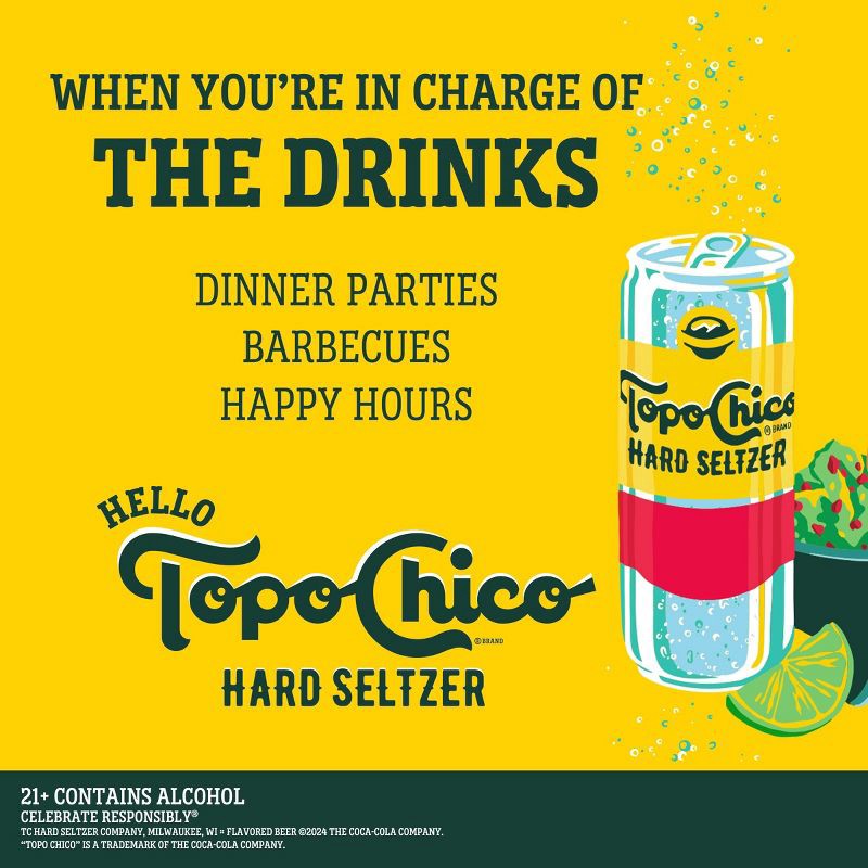 slide 5 of 8, Topo Chico Hard Seltzer Variety Pack - 12pk/12 fl oz Slim Cans, 12 ct; 12 fl oz