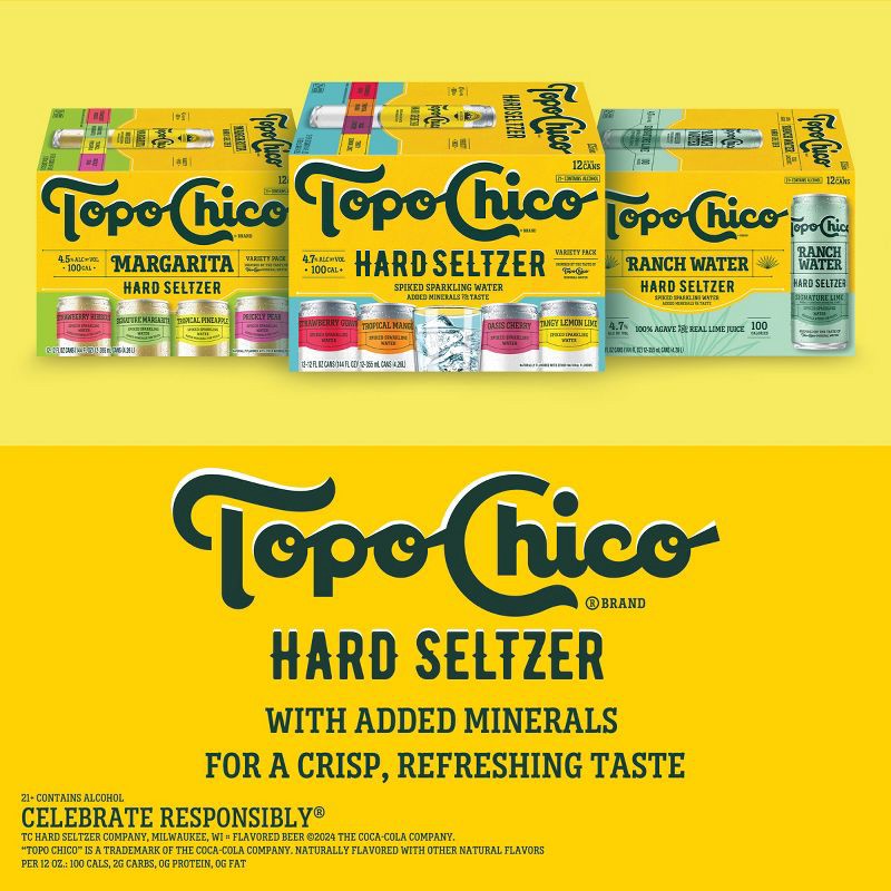 slide 7 of 9, Topo Chico Hard Seltzer Variety Pack - 12pk/12 fl oz Slim Cans, 12 ct; 12 fl oz