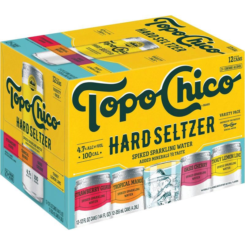 slide 1 of 9, Topo Chico Hard Seltzer Variety Pack - 12pk/12 fl oz Slim Cans, 12 ct; 12 fl oz