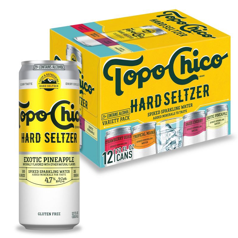 slide 1 of 8, Topo Chico Hard Seltzer Variety Pack - 12pk/12 fl oz Slim Cans, 12 ct; 12 fl oz