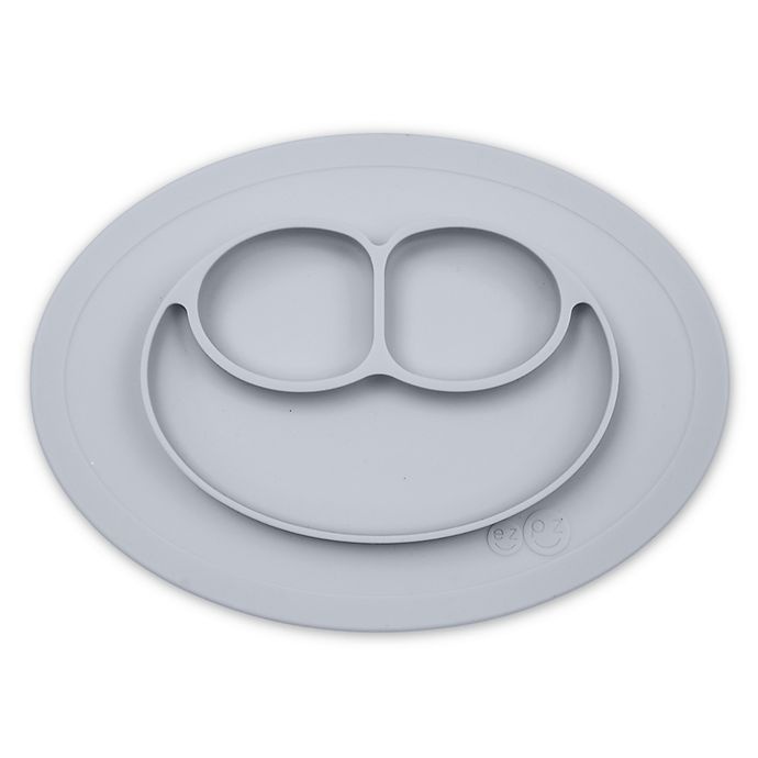 slide 1 of 6, ezpz Mini Happy Mat Placemat - Pewter, 1 ct