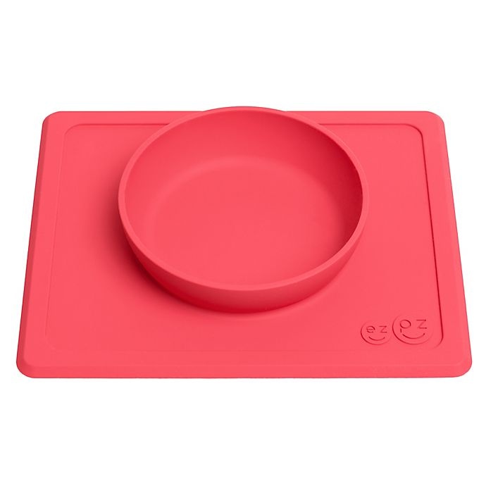 slide 2 of 7, ezpz Mini Bowl Placemat - Coral, 1 ct