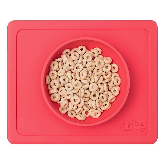 slide 3 of 7, ezpz Mini Bowl Placemat - Coral, 1 ct