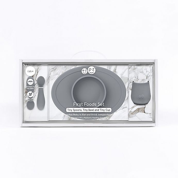 slide 2 of 4, ezpz First Foods Set - Grey, 4 ct