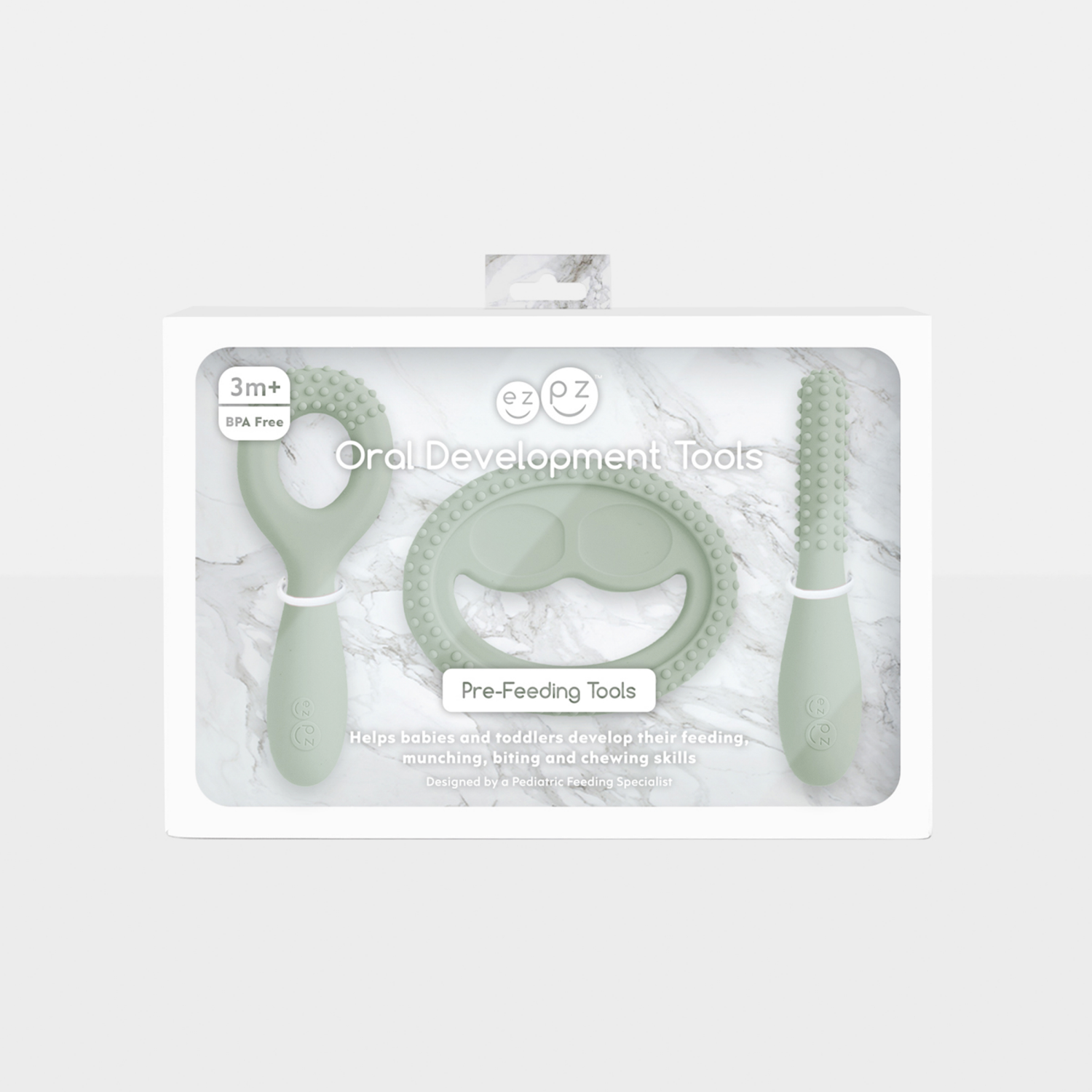 slide 3 of 4, ezpz Oral Development Teether - Sage, 1 ct