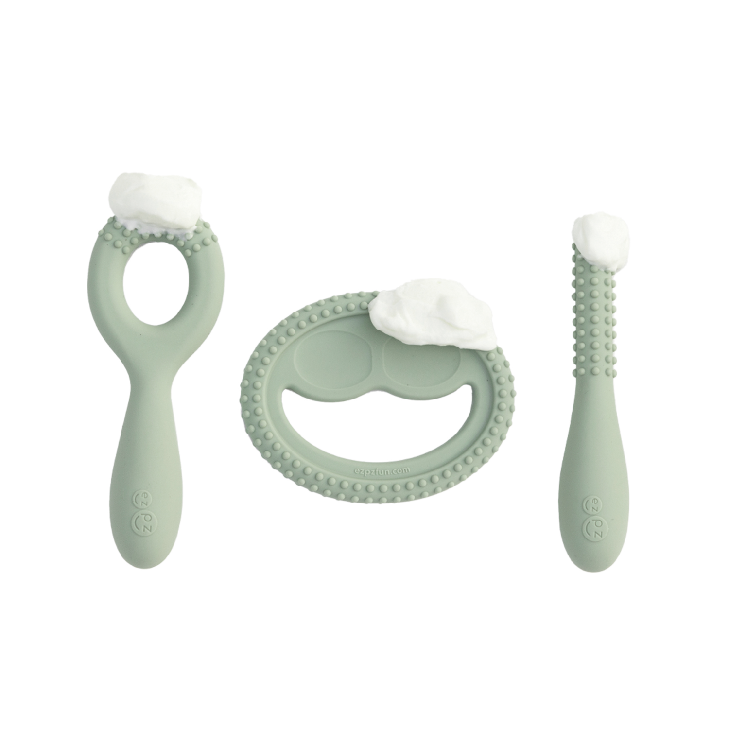 slide 4 of 4, ezpz Oral Development Teether - Sage, 1 ct