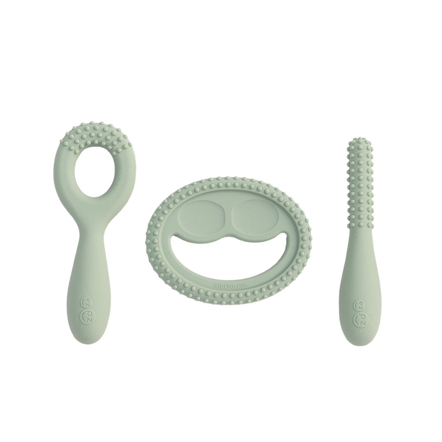 slide 1 of 4, ezpz Oral Development Teether - Sage, 1 ct