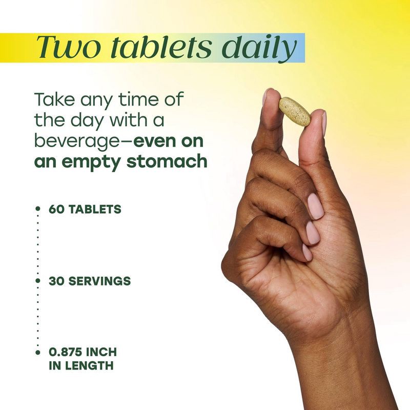 slide 6 of 10, MegaFood Baby & Me 2 Postnatal with Choline, Folate & Iron Multivitamin Vegetarian Tablets - 60ct, 60 ct