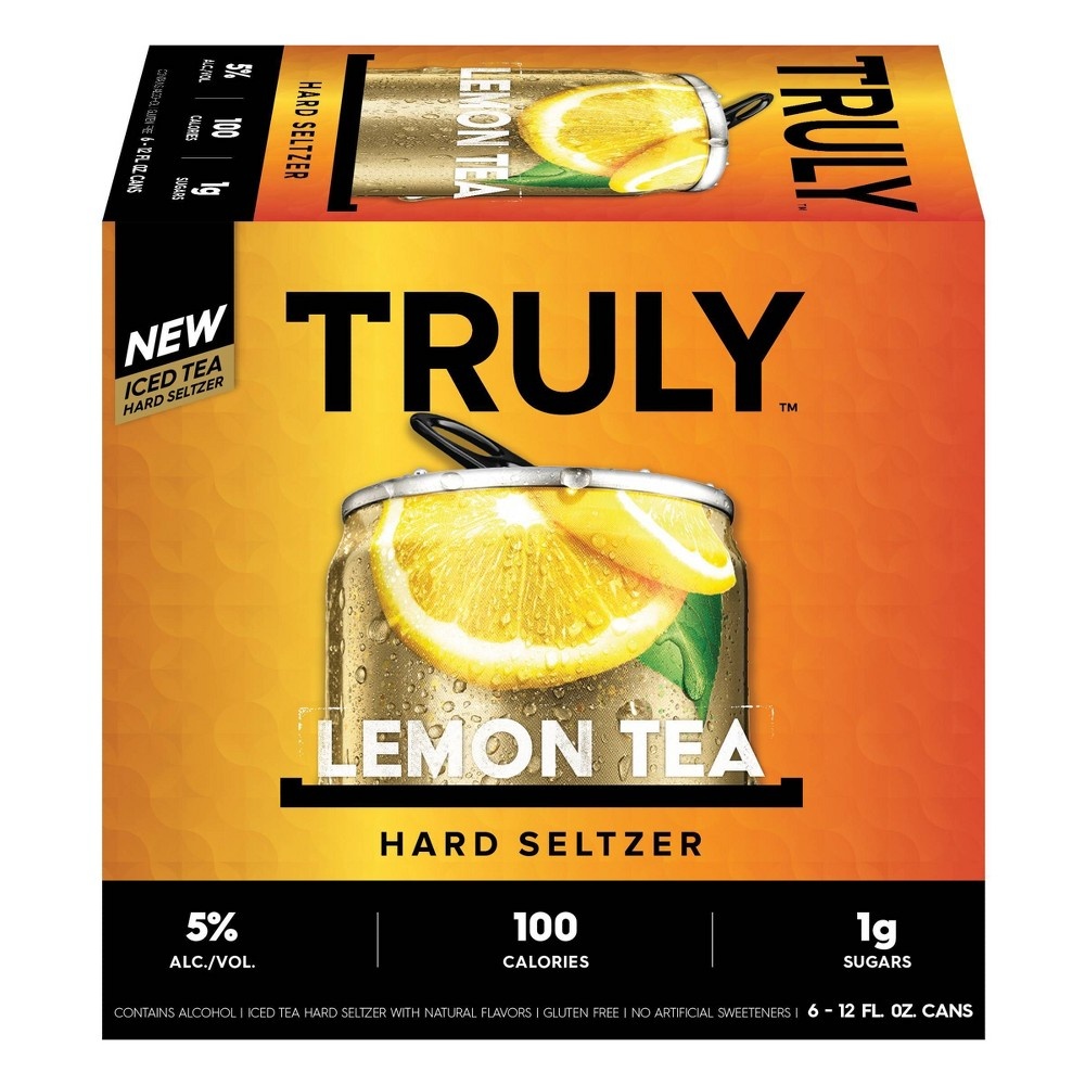 slide 3 of 5, Truly Spiked & Sparkling Truly Lemon Tea Hard Seltzer - 6pk/12 fl oz Slim Cans, 6 ct; 12 fl oz